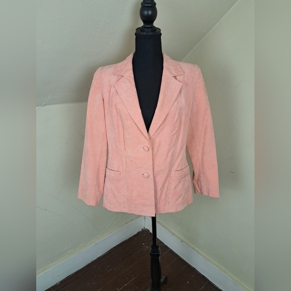 Custom Made Ricky Bo Hilton Hotel 1/F Hong Kong Women's Pink Suede Blazer VTG - Picture 1 of 16